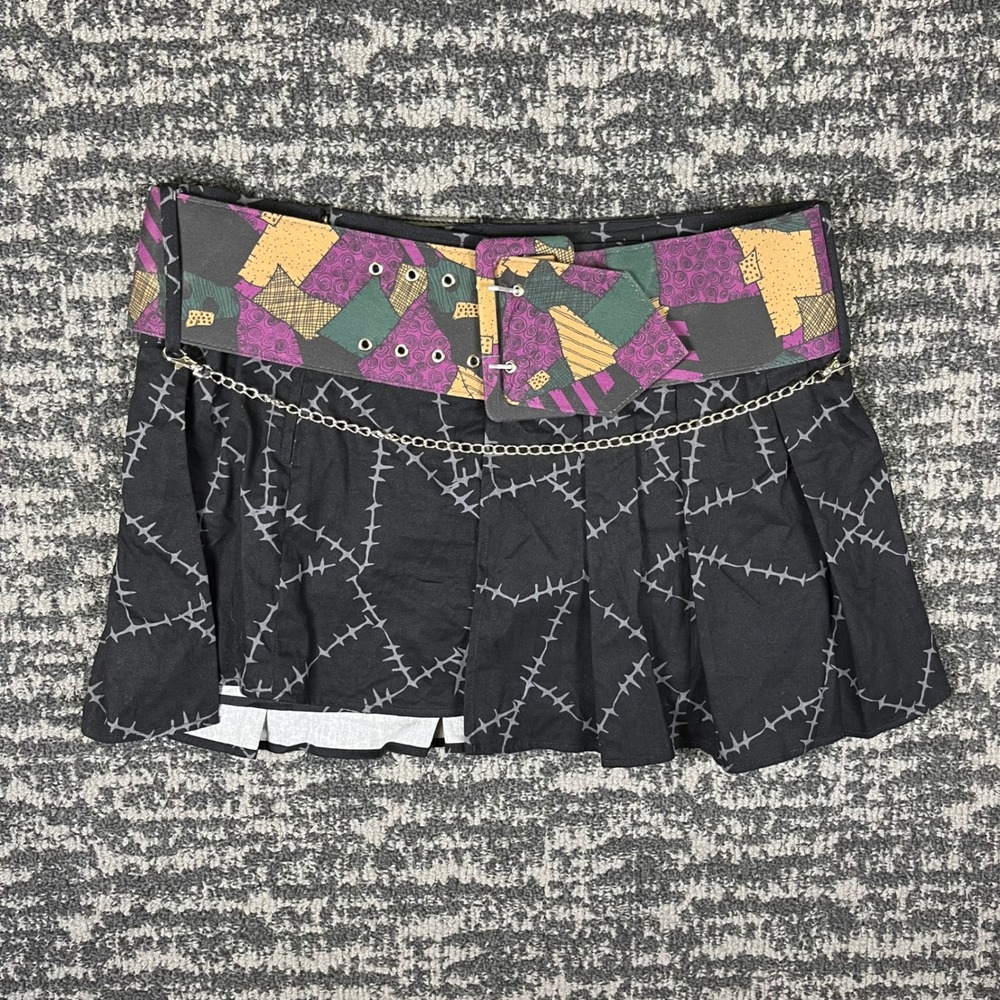 Her Universe Nightmare Before Christmas Skirt Womens XL Black Sally Goth Pleated
